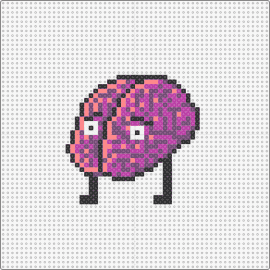 Cowboy Brain - brain,whimsical,human mind,purple and pink,artful,depiction