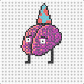 Birthday Brain - brain,birthday hat,celebration,whimsy,party,pink,teal,black