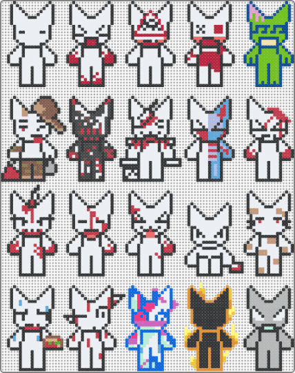 All versions of Token - black,white,red,blue,pink,light blue,colorful