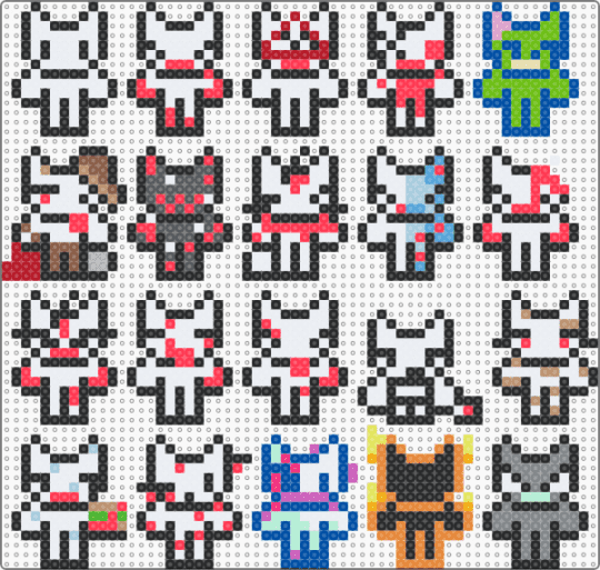 All versions of Token (14 x 14) - black,white,red,blue,orange,colorful