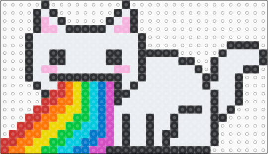 cat and rainbow vomit - white,orange,green,colorful