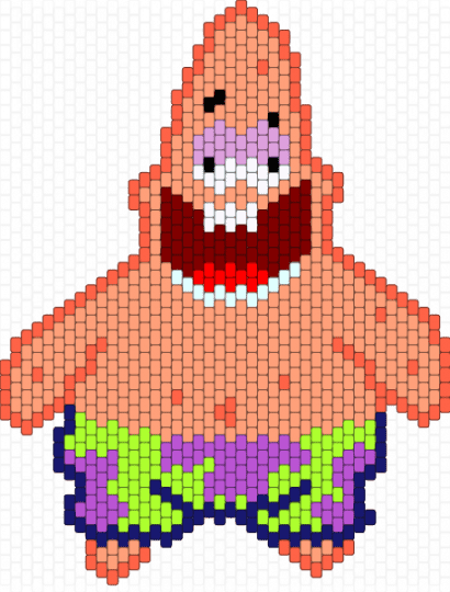 parik :D - patrick star,spongebob squarepants,cartoon,red,orange