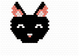 Gato negro - cat,animal,cute,happy,black,pink