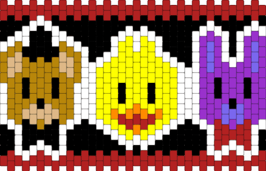 Fnaf pattern! XD - red,yellow,purple,gold
