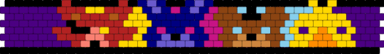 FNAF Kandi Cuff - purple,yellow,red