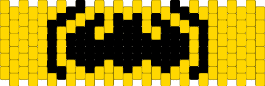 Batman Kandi Cuff Peyote - black,yellow