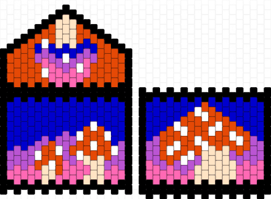 Mushroom Pouch - red,purple,pink