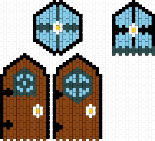 Fairy Door - red,light blue