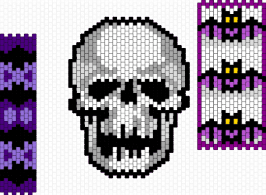 Skull bag (front) - beige, pink, purple, white