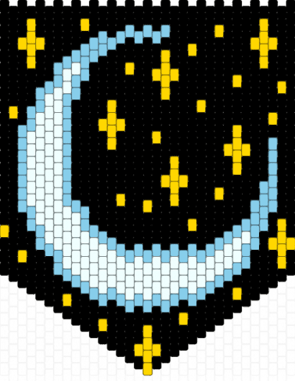 Moon Banner - black,yellow,light blue