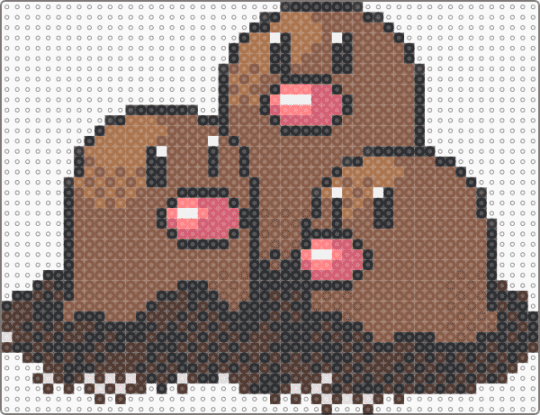 Dugtrio (GSC Revamp) - tan,character,dugtrio,pokemon,revamp,nintendo,game boy,video games,gaming
