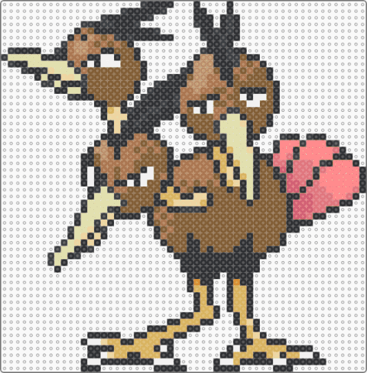 Dodrio (GSC Revamp) - black,tan,character,dodrio,pokemon,revamp,nintnedo,game boy,video games,gaming
