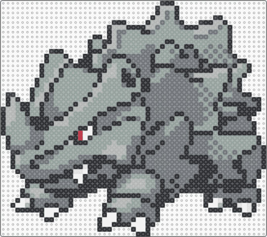 Rhyhorn (GSC Revamp) - gray,character,rhyhorn,pokemon,revamp,nintendo,game boy,video games,gaming