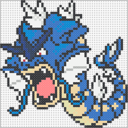 Gyarados (GSC Revamp) - beige, blue, character, game boy, gaming, gyarados, nintendo, pokemon, revamp, video games