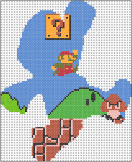 Mario Silhouette (SMB) - red,blue,character,mario,super mario bros,silhouette,nintendo,video games,gaming,retro