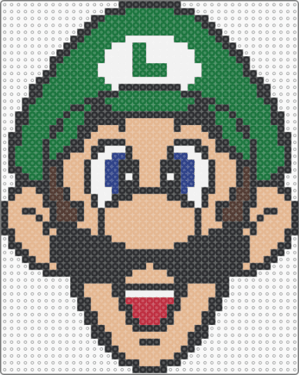 Luigi Face - beige,green,luigi,nintendo,super mario bros,mario