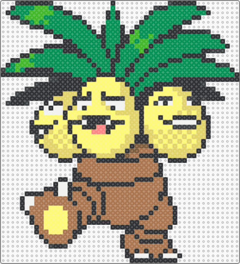 Exeggcutor (GSC Revamp) - green,yellow,tan,character,exeggutor,pokemon,revamp,nintendo,game boy,video games,gaming