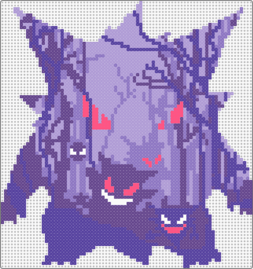 Gengar Silhouette (All Purples) - pink,purple,character,silhouette,remix,gengar,pokemon,gaming,video games