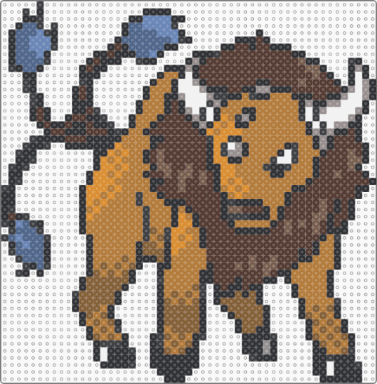 Tauros (GSC Revamp) - brown, character, game boy, gaming, nintendo, pokemon, revamp, tan, tauros, video games