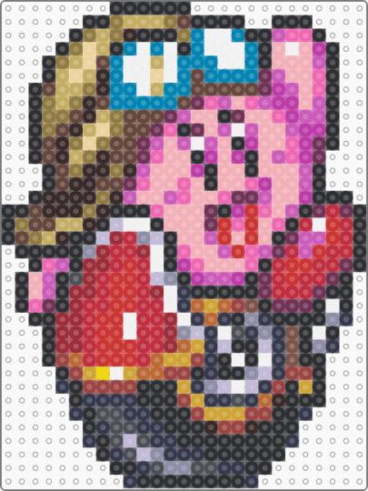 Wheelie Rider Kirby - pink,brown,red,colorful,kirby,nintendo,adorable character,character,snes,gaming,games,video games