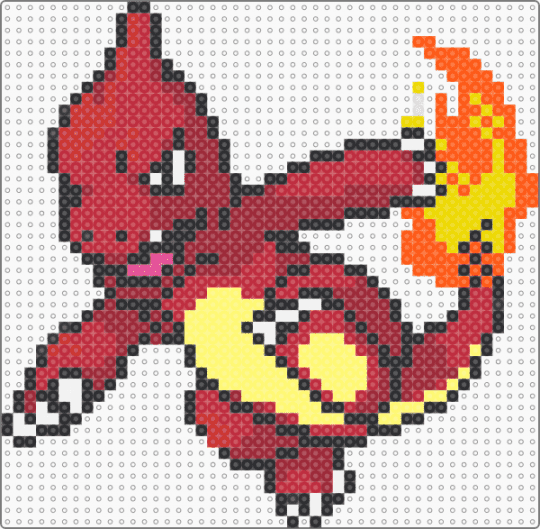 Charmeleon (GSC Revamp) - yellow,red,character,pokemon,charmeleon,revamp,nintendo,game boy,video games,gaming