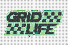 GRIDLIFE - grid life,racing,text,checkered,sign,black,teal,green