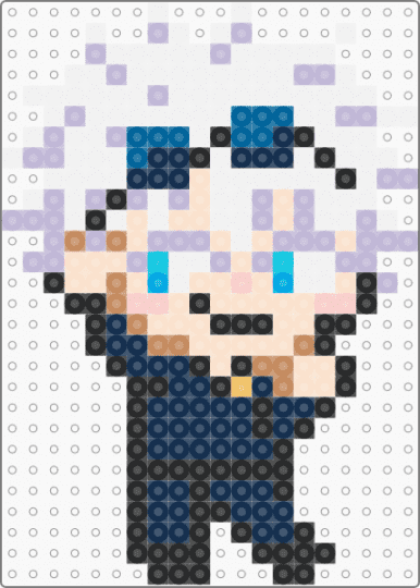 Teen Gojo chibi - beige, blue, chibi, gojo satoru, jujutsu kaisen, pink, satoru gojo