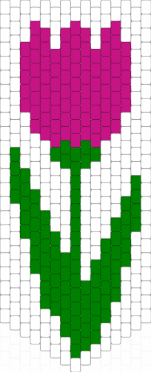 Tulips Draft - green, pink