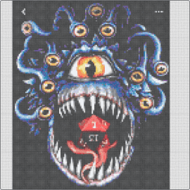 Dnd - dnd,dungeons and dragons,dice,d20,eyes,medusa,monster,scary,spooky,horror,teeth,creature,blue,orange