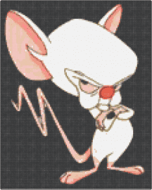 Brain - brain,pinky and the brain,mouse,rat,character,warner bros,cartoon,tv show,nostalgia,black,white,pink