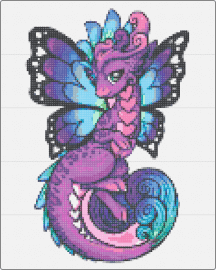 Bd2 - dragon,fairy,fantasy,butterfly,wings,majestic,cute,purple,blue