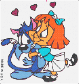 Animaniacs - elmyra duff,animaniacs,characters,cat,cartoon,love,affection,blue,orange,teal