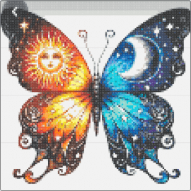 Butterfly - butterfly,winged,sun,moon,night,day,orange,blue