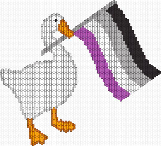 Goose holding asexual flag - white,beige