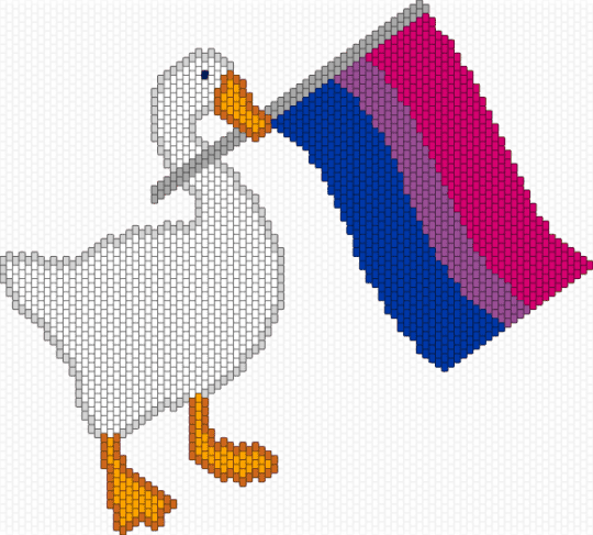 Goose holding bisexual flag - blue,pink