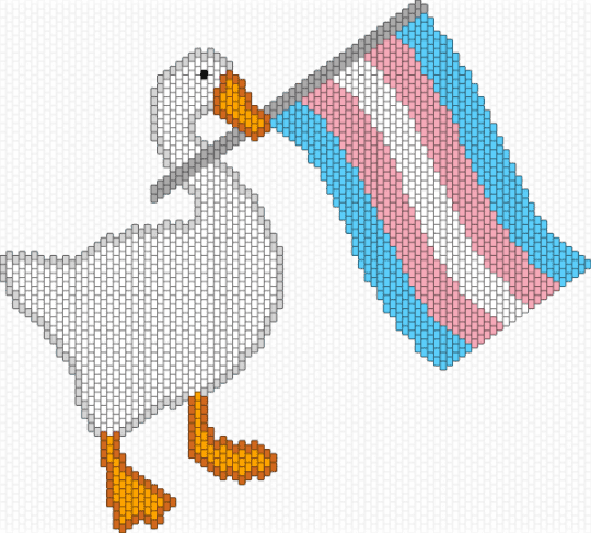 Goose holding transgender flag - white,light blue,pink