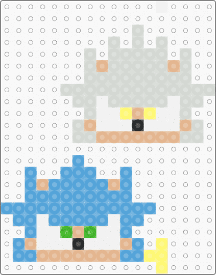 Sonic pins - white,beige,light blue