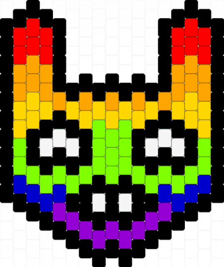 freaky ahh rainbow easter bunny - black,green,yellow,colorful