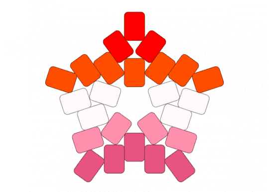 Lesbian pride star - orange, pink