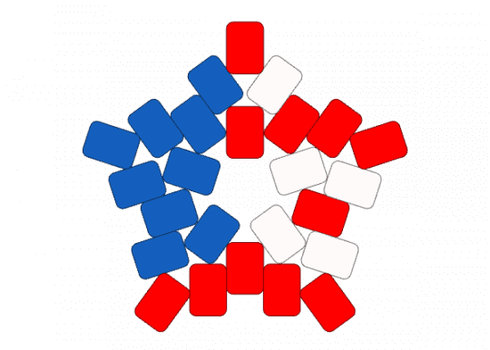 American flag star! - blue, red