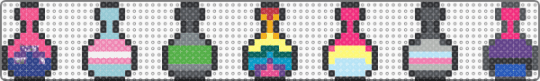 pride potions for a science fair! - gray,pink,purple,light blue,cotdsciencefair