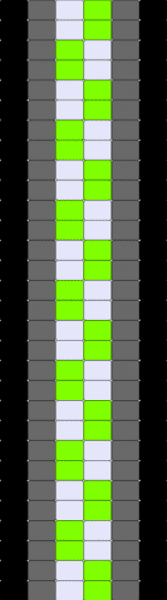 my version of an agender ladder stitch - gray,green