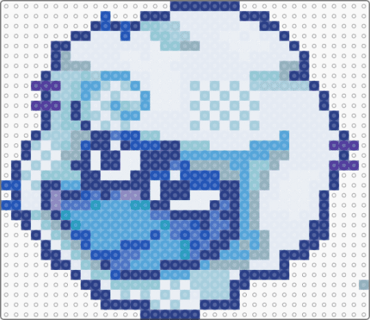 Elnina redesign head (unfinished) - blue,light blue,deltarune,undertale,elnina,lanino,perler,toby fox,redesign