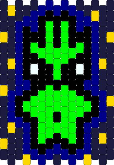 PANEL 2 OF SPACE GOOBER TRINKET BAG - black,green,purple