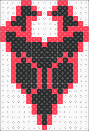 Invader Zim Irken Symbol - red,black,invader zim,cartoon,perler