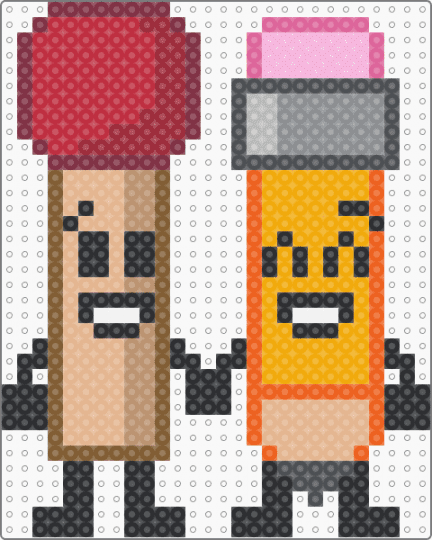 Match & Pencil - Battle For Dream Island - beige,red,orange,gray,object show,osc,bfdi,battle for dream island