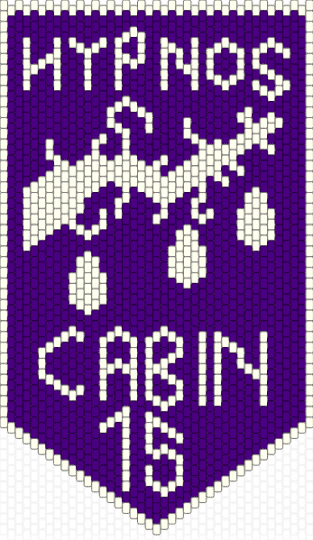 HYPNOS CABIN BANNER - white,purple,hypnos,banner,pjo,percy jackson,hoo,clovis