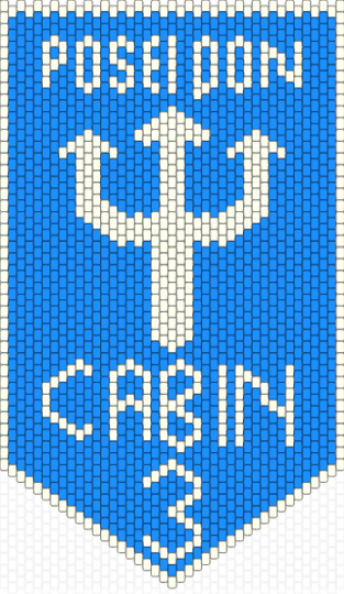 Cabin 3 Posidon Banner - white,light blue,banner,pjo,percy jackson,hoo,blue,posidon