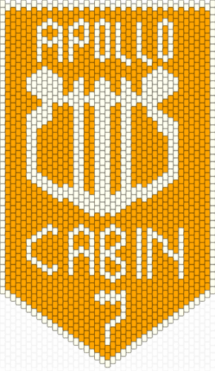 Apollo Cabin 7 banner - white,orange,banner,pjo,percy jackson,hoo