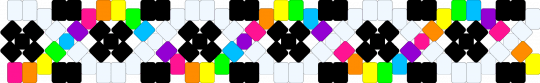 rainbow dna x base - white,light blue,yellow,pink,colorful,x base,dna cuff,rainbow